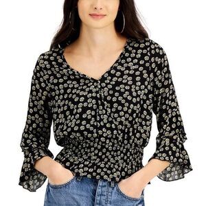 Just Polly Juniors' Smocked-Waist Top